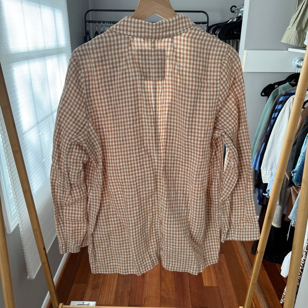 Madewell linen Dorset Blazer in Gingham check - Picture 6 of 9